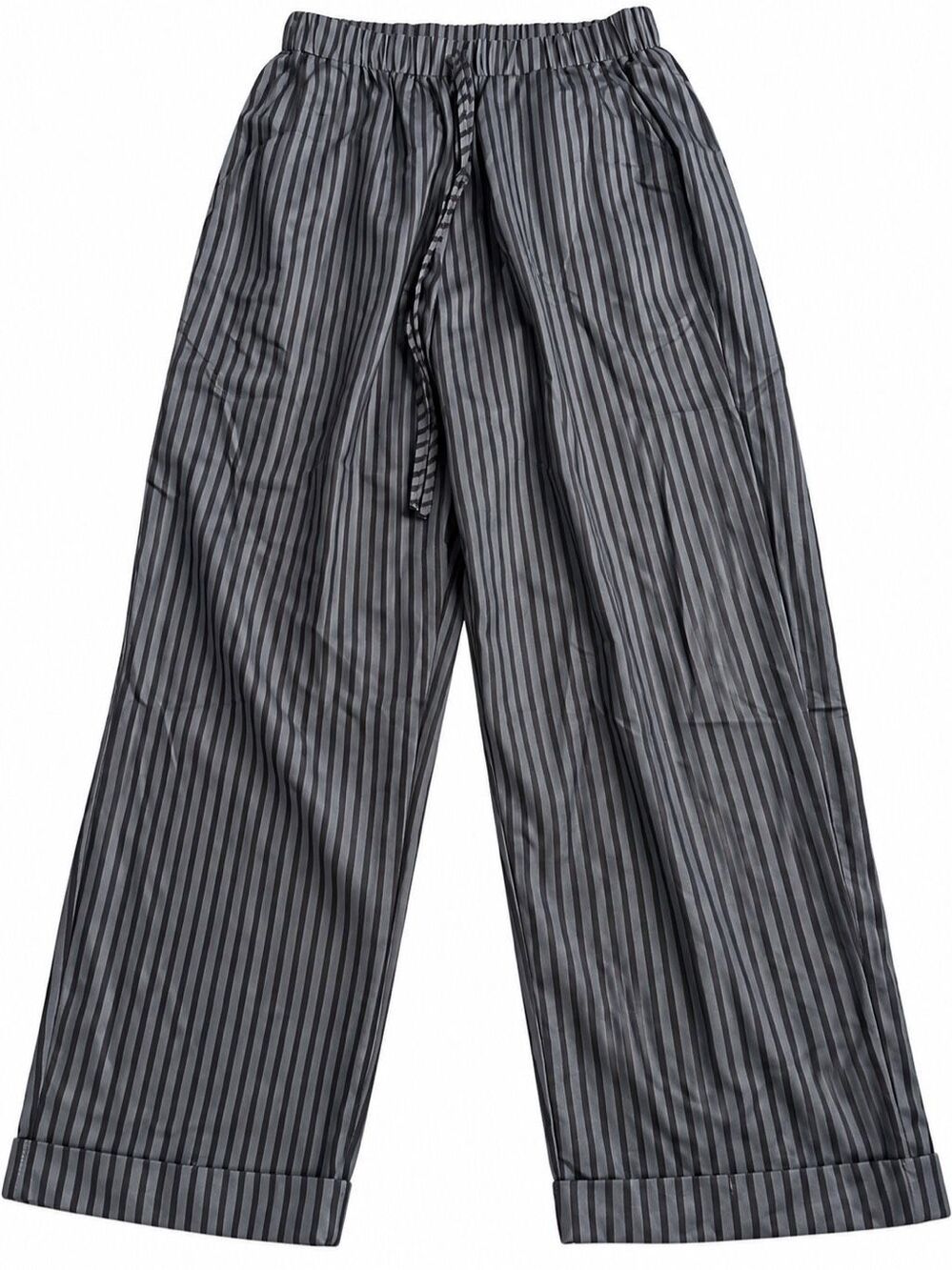 Noracora Grey Black Striped Wide Leg Pull On Pants Size Small